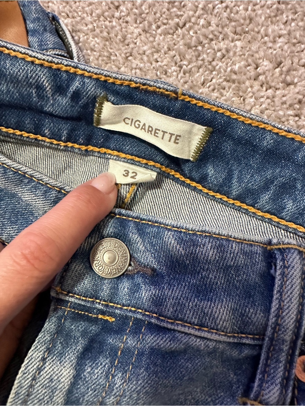 American Eagle Blue Denim Jeans - AE 77 Cigarette fit - Picture 3 of 4